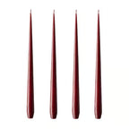 Kerzen 4er Pack matt in Weinrot mit konischer Form